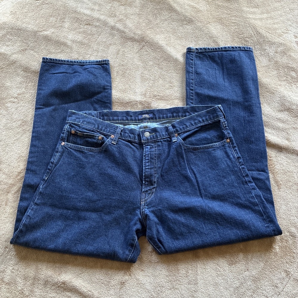 Polo Ralph Lauren Men's Jeans 38 X 32 Blue Classic Fit‎ Straight Leg Americana